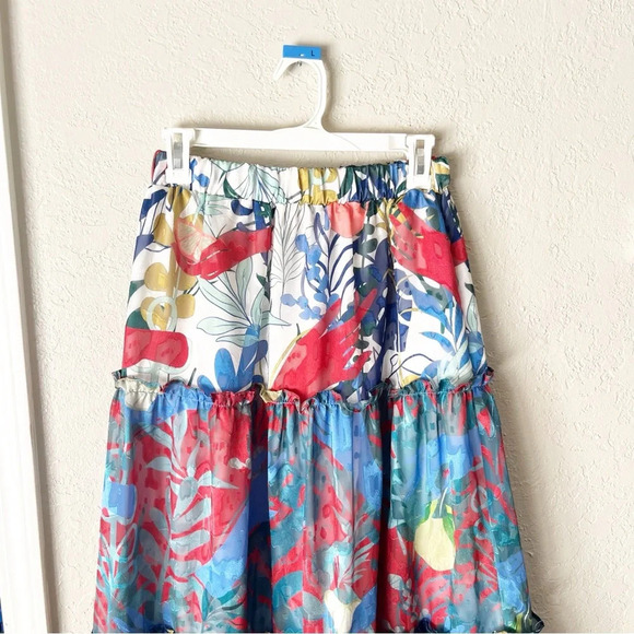 Anthropologie Skirt Women's Small Hutch Floral Tiered Maxi Bohemian Summer Boho - Picture 3 of 8